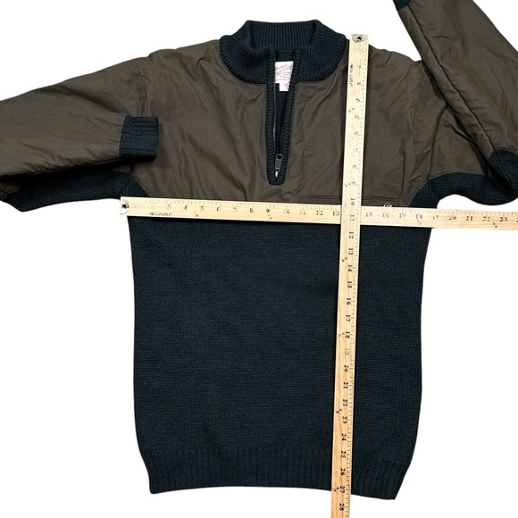 CC Filson Waterfowl Wool Waxed Canvas 1/4 Zip Green Sweater Mens Small - Picture 11 of 11